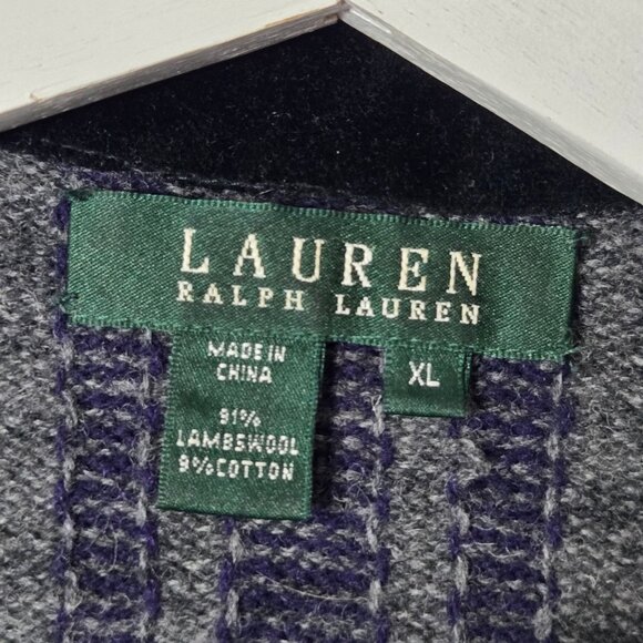 Lauren Ralph Lauren Size XL Double Breasted Lambs Wool Blazer Velvet Collar Gray - Picture 7 of 8